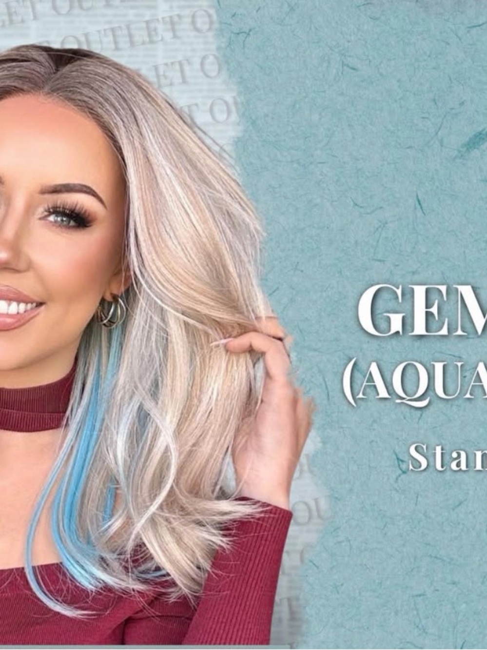 Gemini Aqualina- Standard Wig Chelsea Smith Crowns BNWT